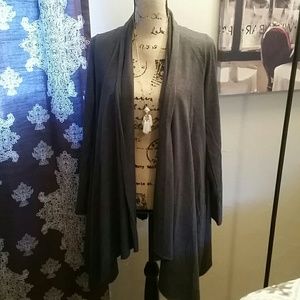 Grey Open Front Cardigan